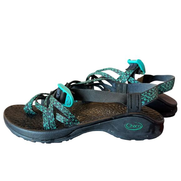 Chaco Women’s Updraft X2 Sandals Size 8 Teal/Black Ecotread Adjustable Hiking - Picture 5 of 6